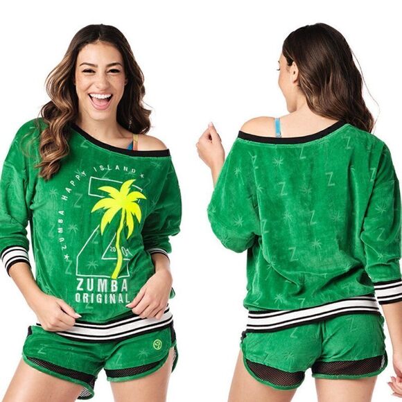 Zumba Fitness Tops - XL Zumba Original boat shoulder Pullover. Nwt